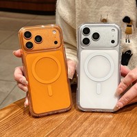 Étui de téléphone magnétique intégré pour iPhone 17 16 Pro Max, coque transparente antichoc de luxe pour iPhone 16 17 Pro