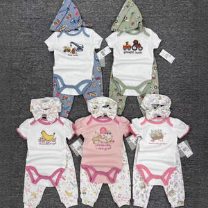 <span class=keywords><strong>Neonato</strong></span> <span class=keywords><strong>maschio</strong></span> e femmina bambino 3 pezzi di abbigliamento in cotone - Product Image 1