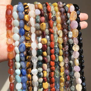 Agate de cristal bleu perles en vrac perforées fleur de verre de forme spéciale et breloques en pierre d'oeil de tigre 10mm perles de pierre naturelle - Product Image 6