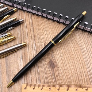Stylo bille rotatif en métal texturé diamant de luxe, logo gravé sur mesure, encre à l'huile, cadeau publicitaire pour entreprise, bureau, hôtel, souvenir - Product Image 4