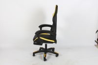 Fauteuil de jeu tournant minimaliste moderne 4D accoudoir en acier inoxydable cuir synthétique PU haute qualité pour la maison et le bureau