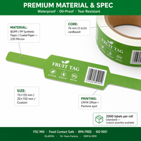 Fabrieksgroothandel machine geschikte fruitnetzak label aangepaste logo halter strik vorm plastic fruit gember label rol