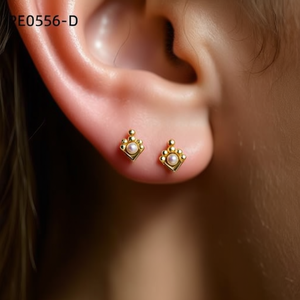 Boucles d'oreilles à la mode avec clous en perles PE0556 pour femmes, bijoux de haute qualité - Product Image 3