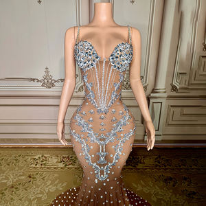 فساتين سهرة مرصعة بالألماس، فستان سهرة كريستالي، فساتين حفلات أنيقة، فستان حفلة راقصة - Product Image 6