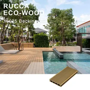 Rucca अखरोट रंग लकड़ी प्लास्टिक समग्र डब्ल्यूपीसी स्विमिंग पूल फर्श अलंकार आउटडोर