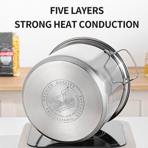 Ensemble de casseroles classiques pour la maison, 12 pièces, fond épais en acier inoxydable, universel pour les cuisinières à induction et à gaz, couvercle en verre, compatible lave-vaisselle - Product Image 3