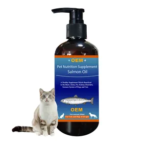 Vente en gros OEM d'huile de poisson de saumon sauvage 100% naturelle Omega 3 huile de poisson pour le soutien de la peau et du pelage pour la fonction articulaire, immunitaire et la santé cardiovasculaire