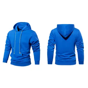 Pull-over coréen à capuche et sweat-shirts unisexe de haute qualité avec Logo Royal bleu foncé, vente en gros