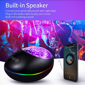 โปรเจคเตอร์ LED รูปทรงโดมทันสมัย สี<span class=keywords><strong>ดำ</strong></span>/<span class=keywords><strong>ขาว</strong></span> ฉายแสงคลื่นทะเล พร้อมรีโมทควบคุมอัจฉริยะ เปลี่ยนสี RGB สำหรับห้องนอน - Product Image 6