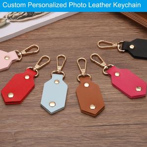 Lightweight Pu Leather Corporate <b>Gifts</b> Personalized Keychain Charm Mini Photo Frame for Friends Family Lover - Product Image 3