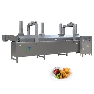 Automatic Commercial Fryer Machinery Industrial Continuous Pork Skin Meat Chicken Nuggets Continuous Frying Machine