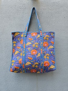 Bolsa de mano grande acolchada de algodón, estilo étnico bohemio, para compras, uso diario, tipo shopper. - Product Image 1