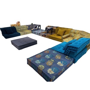 Meilleur vendeur Canapé <span class=keywords><strong>Mah</strong></span> <span class=keywords><strong>Jong</strong></span> en forme de U personnalisable Tissu multicolore Modulaire Roche <span class=keywords><strong>Bobois</strong></span> Divano Canape Hôtel Villa Salon - Product Image 1