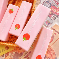 Jouet Squishy Fraise Beurre Rose Mignon à Remontée Lente, Doux à Presser, Anti-Stress Sensoriel, Cadeau pour Filles et Adolescentes Kawaii