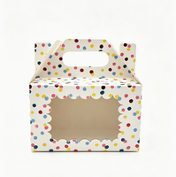 Boîtes à gâteaux d'anniversaire en gros, style européen portable, avec fenêtre transparente, pour emballage de pâtisseries et mousses, 4/6/8 pouces