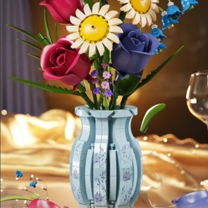 Juego de Bloques de Construcción de Cerámica con Diseño de Lenguaje de Flores para Niños de 5 a 7 Años, Material Ecológico, 50 Piezas, Decoración de Escritorio, Juguete de Regalo - Product Image 5