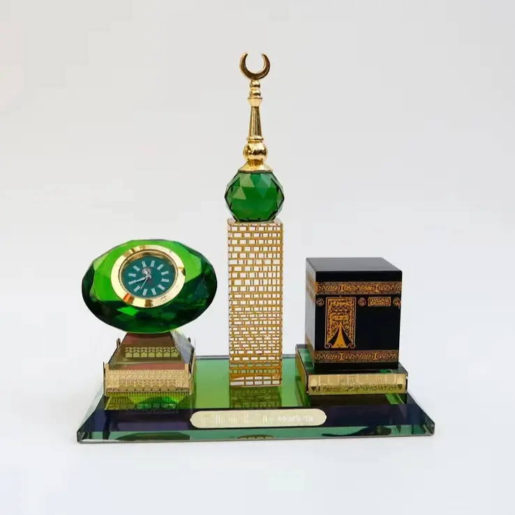 Makkah เครื่องของขวัญอิสลามส่งตรงจากโรงงาน,เครื่องแก้วคริสตัล KAABA หอนาฬิกาซาอุดิอาระเบียสำหรับเป็นของที่ระลึกอิสลามสำหรับเป็นของขวัญ