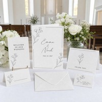 Pflanzbares Minimalistisches Kirchenhochzeits-Set mit Schleierkraut-Samen und Schreibwaren-Set für Minimalistische Kirchenhochzeiten