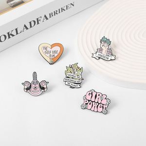 Professional Custom Fashion Hard Enamel Love Lapel <b>Pins</b> Women's Freedom Lapel <b>Pin</b> <b>Badges</b> With Chain - Product Image 6