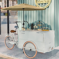Chariot à glaces mobile en métal personnalisé, tricycle à glaces avec parasol