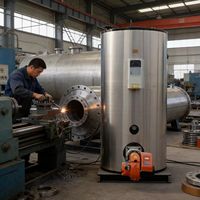 Chaudière à eau chaude industrielle verticale à tubes de fumée Zhongxin, entièrement automatique, à haute efficacité (92%), au gaz naturel/GPL/diesel, 100-1200 Kcal