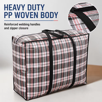 Sac de Déménagement Pliable Robuste à Très Grande Capacité avec Poignées de Transport, en Tissu Imperméable à Fermeture Éclair, pour Rangement de Couettes, Sac Tissé en PP