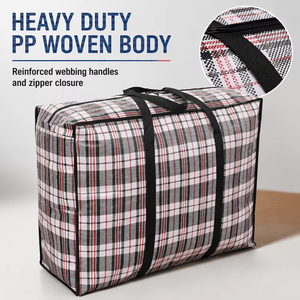 Sac de Déménagement Pliable Robuste à Très Grande Capacité <span class=keywords><strong>avec</strong></span> Poignées de Transport, en Tissu Imperméable à <span class=keywords><strong>Fermeture</strong></span> <span class=keywords><strong>Éclair</strong></span>, pour Rangement de Couettes, Sac Tissé en PP - Product Image 5