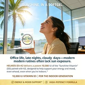 Suplemento Dietético <span class=keywords><strong>de</strong></span> Vitamina D y K Complex, 180 Cápsulas Blandas con <span class=keywords><strong>Aceite</strong></span> <span class=keywords><strong>de</strong></span> <span class=keywords><strong>Coco</strong></span> Virgen, D3 10000UI, K2 MK-7 200mcg, Apoyo Inmunológico - Product Image 3