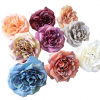 Grandes têtes de roses romantiques de 13 cm, fleurs artificielles en plastique, mur de fleurs DIY, fausses fleurs faites à la main, décoration de mariage, extérieur, maison