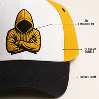 Casquette de baseball personnalisée avec logo tricolore, brodée, en coton, 6 panneaux, visière incurvée réglable, streetwear, vente en gros, OEM, faible MOQ