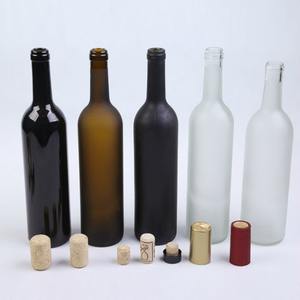 Bouteilles en verre mat transparent/ambre/vert/bordeaux 375 ml 500 ml 750 ml Col long Portable Frosted Cork Ice Wine & Vodka - Product Image 3
