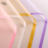Aierflorist Produk Terlaris 20 Lembar Kertas Bunga Korea Tahan Air Matte Transparan dengan Pinggiran Hitam