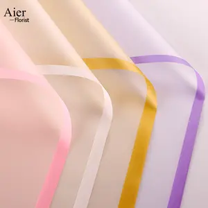 Aierflorist Hotselling 20 folhas de papel transparente floral coreano à prova d'água flor fosca transparente com acabamento preto