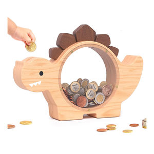 Hucha Transparente <span class=keywords><strong>de</strong></span> Dinosaurio <span class=keywords><strong>de</strong></span> Dibujos Animados, Banco <span class=keywords><strong>de</strong></span> Ahorros <span class=keywords><strong>Universal</strong></span> <span class=keywords><strong>de</strong></span> Madera para Niños, Hombres y Mujeres - Product Image 1