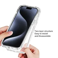 Coque de téléphone transparente anti-chute 3 en 1 pour iPhone 15 14 13 12 11 Pro Max Plus xs max xr, coque arrière de protection antichoc
