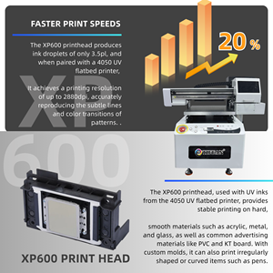 Impresora UV Plana de Alta Resolución 4050, 400*500mm, Cabezal de Impresión Epson XP600 para Acrílico, Vidrio, Metal, Madera, Impresora UV Plana A2 con CCD - Product Image 4