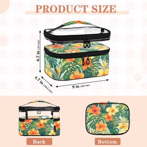 Bolsa de Aseo Transparente de Viaje con Estampado de Hibisco Hawaiano, Bolsa de Cosméticos Impermeable de PVC, Bolsas de Maquillaje con Cierre de Gran Capacidad para Mujer - Product Image 2