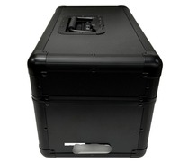 Boîte de rangement pour disques vinyles LP, aluminium noir, 7 pouces, 45 tours par minute (peut contenir jusqu'à 200 disques)