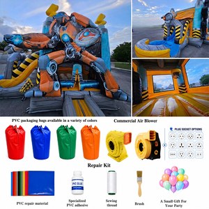 Château gonflable robot science-fiction pour enfants avec figurine 3D et éclairs – Structure de saut commerciale pour anniversaires à thème - Product Image 2