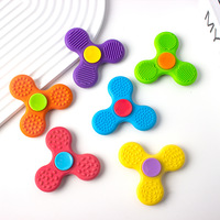 HMJ 2 en 1 : Pierre anti-stress et Fidget Spinner en silicone, jouet sensoriel texturé, silencieux, pour le bureau, pour adultes et enfants, TDAH, autisme