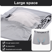 Caleçon Boxer Homme en Microfibre Polyamide Sans Coutures, Idéal pour le Sport, Ceinture Élastique à Logo, Sans Étiquette, Couleur Unie Assortie
