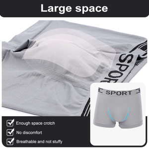 Sport-Friendly in microfibra poliammide senza soluzione di continuità Boxer intimo da uomo elastico Logo cintura senza tag mutande tinta unita Mix - Product Image 2