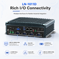 Mini PC Compacto Sin Ventilador con Doble LAN, 6 Puertos COM, USB, HD, VGA, MSATA, SATA SSD para Kiosco, Automatización, Gateway, Compatible con Windows y Linux