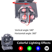 Professionnel 150W RGBW Disco LED faisceau de scène lumière principale mobile 12 pièces DMX512 contrôle corps en aluminium E27 Base d'ampoule pour les boîtes de nuit