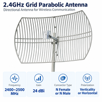 Antenne parabolique WiFi FEIYIXUN 24 dBi 2,4 GHz à grille, polarisation verticale/horizontale pour liaisons point-à-point extérieures, moulée sous pression