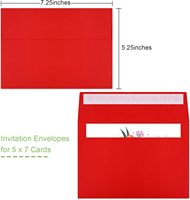 Dompet kertas segel otomatis A7 merah cetak kustom amplop uang India daur ulang kartu pos hadiah undangan pernikahan