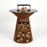 Nouveau produit : Plancha BBQ en acier Corten rouillé, facile à nettoyer, pour cuisson au feu ouvert en jardin