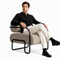 Canapé en velours rembourré pour salon moderne, fauteuil de loisirs au design élégant, structure en bois, idéal pour la lecture et la détente dans la chambre ou la salle à manger
