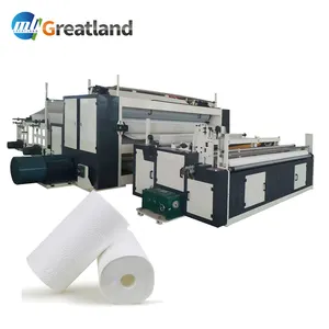 Goedkope Prijs Lijm Gelamineerd 1350 Keuken Handdoek Toiletpapier Papierrol Product Making Machine Met Enkele Roll Verpakking Machine