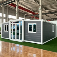 Maison préfabriquée moderne extensible de 20 pieds ou 40 pieds, villa en acier extensible de 3 chambres, maison conteneur avec salle de bain et cuisine